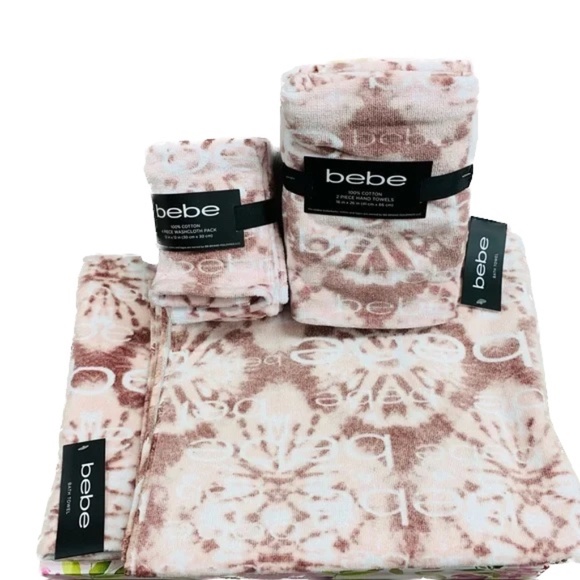 NWT  BeBe 8 piece Towel set pink - Picture 1 of 16